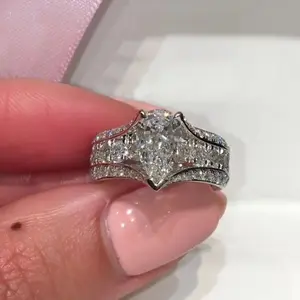 【262】Jorrio 2ct Pear Ring Sparkling Engagement Ring, Trending Wedding Accessory, Luxury Gift for Her