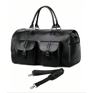 Convertible Business Travel Garment Bag for Men Women,3-in-1 Leather Garment Duffel with Shoe Compartment, Large Capacity Weekender for Work, Outings & Hol  idays, Multi-Functional Carry-On for Business & Leisure durable