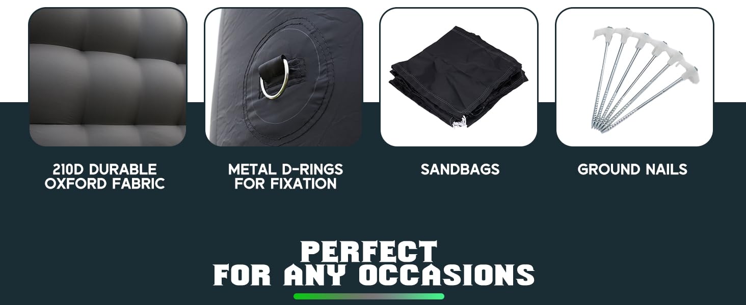 【Ships in 2 Boxes】[Spring Sale] AMERLIFE Large Black Inflatable Night Club Tent with 2 Side Doors, with Logo Area Gazebo Event House for Wedding Birthday Backyard Party- Ships in 2 Boxes