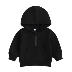Unisex Baby Boy Girl Clothes Hooded Sweatshirts Solid Color Long Sleeve Hoodies Toddler Top