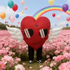 New Heart Wings Inflatable Costume for Adults, Unisex, Perfect for Valentine's Day, Halloween, Christmas, Carnival Parties