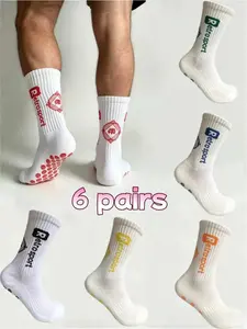 6-pair pack of unisex fashion breathable mid-calf sports socks, Polyester Athletic Socks, breathable and comfortable, suitable for basketball, running, and outdoor activities