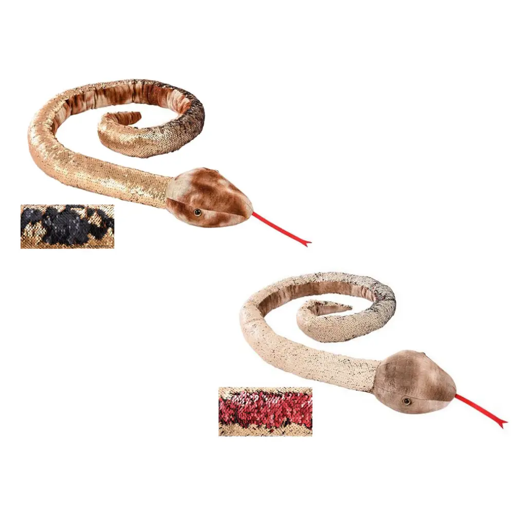 Adventure Planet Sequinimals Plush - SET OF 2 NATURAL SNAKES (Black & Red) (67 inch)