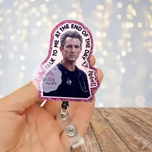 Dr. Abbott Badge Reel – The Pitt TV Series Inspired ID Holder – Cute Nurse Badge Reel – Healthcare Worker Gift – Retractable Badge Clip