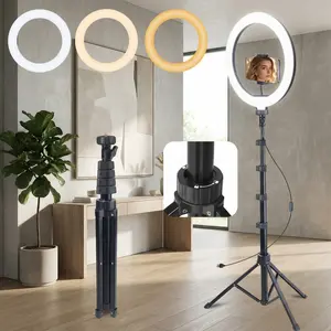 12" LED Ring Light with 63.3" Stand & Phone Holder, 2500-5600K Dimmable 3 Color Modes Fill Light, Adjustable Studio Light for Photography, Zoom Meetings, YouTube, TikTok, Live Streaming, vlog gear#Easter Day#mother's day gifts