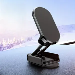 1pc Rotate Metal Magnetic Creative Multi-angle Positioning Automotive Alloy Folding Car Mount Universal Mobile Phone Stand Air Vent Magnet Mount