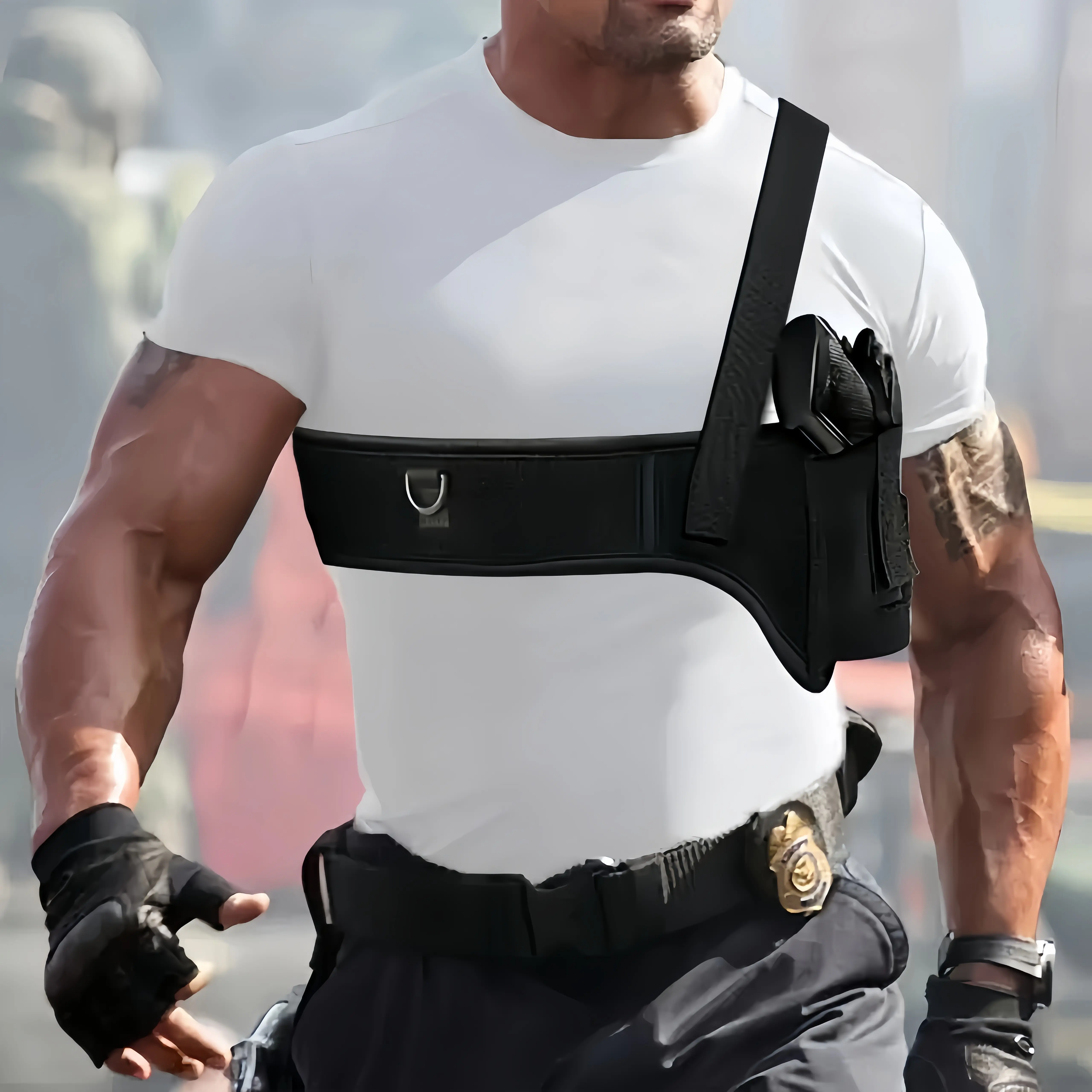 Tactical Shoulder Waist Holster for Airsoft Hunting, Universal Equipment Pouch with Adjustable Strap, Breathable Outdoor Sports Carrier for Men Women