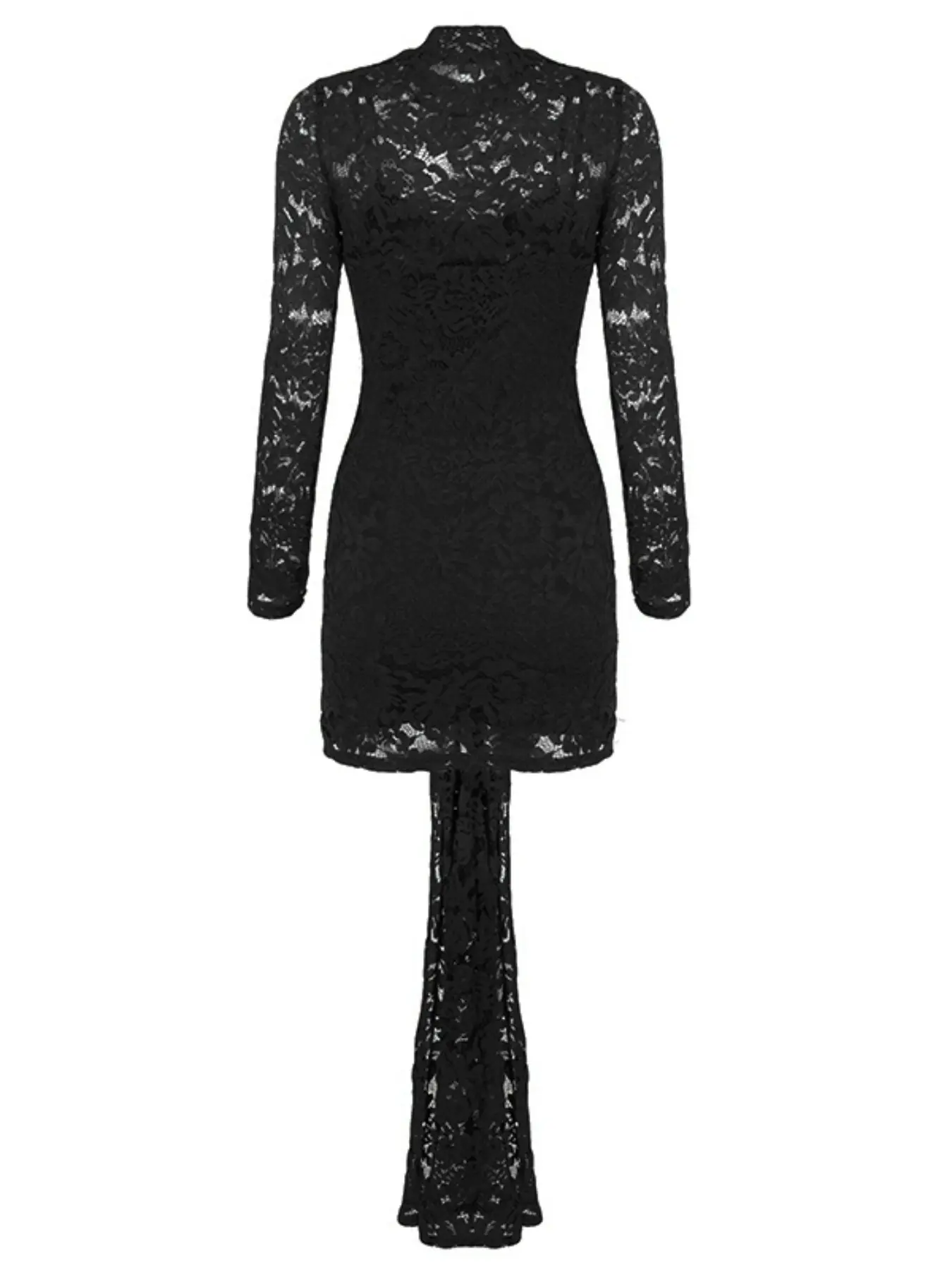Elegant Sexy Transparent Lace Long Sleeve Bodycon Tight Fit Solid Dress  Womenswear, Women's Fashionable Formal Evening Party Gown, Stylish, Chic  and Seductive Design - TikTok Shop