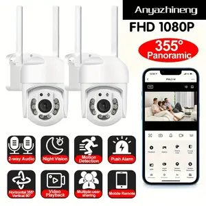 1080P Wireless Security Camera, Outdoor/indoor 2.4GHz WiFi, 360° Panoramic, Motion Detection, Two-Way Audio, Night Vision, APP Control, WiFi Cameras
