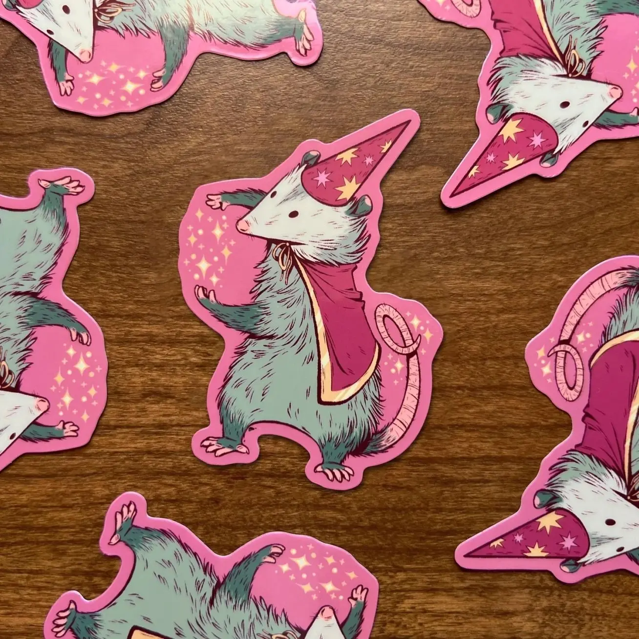 Possum Sticker, Wizard Possum Sticker, Opossum Sticker, Wizard Animal, Cute Critters, , Laptop Water Bottle Decal Sticker