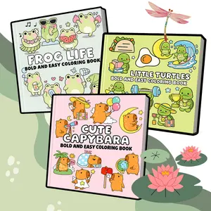 Bold Lines Coloring Book - Adorable Adventures, Beginner-Friendly Activity Book with Animal Themes and Bold Outlines for Office Art Supplies
