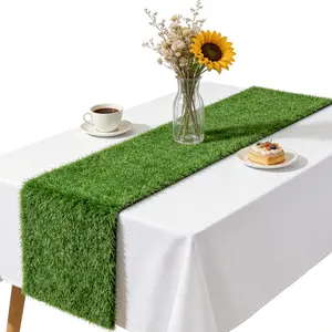 Artificial Grass Table Runner – 4-Pack Realistic Faux Turf Decor, 12x35in Options, Cut-to-Size Indoor Outdoor Rug for Easter Spring Party Centerpiece
