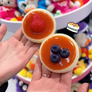 Strawberry Blueberry Souffle Cream Pressed Doll, Realistic Cake Stress Relief Toy, Perfect Gift for Holidays Birthdays Christmas Parties