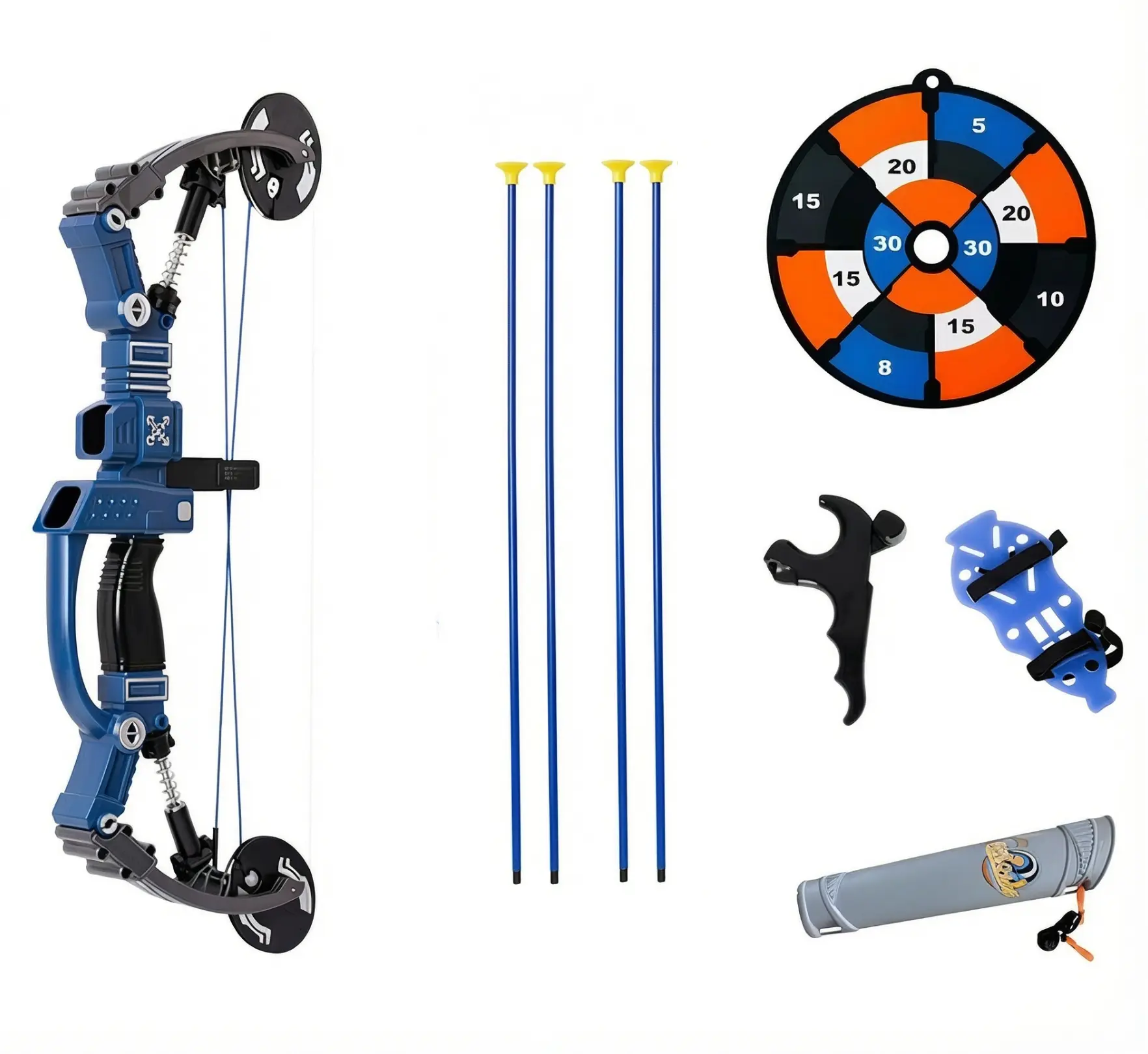 BUILDRIX Unisex Lightweight Polymer Composite Bow Set for 8-10 Year Old Beginners, Compound-Style Bow with Balanced Weight, Safety-Focused Soft-Tip Arrows & Kit for Supervised Backyard, Range Target Practice