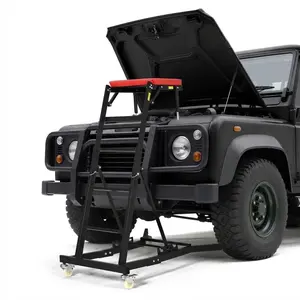 Black Top Automotive Creeper 400LBS Capacity, Adjustable Mechanic Creeper with Locking Wheels & Tool Pouch (49.2"-68.9") for Truck, SUV, Garage Repair