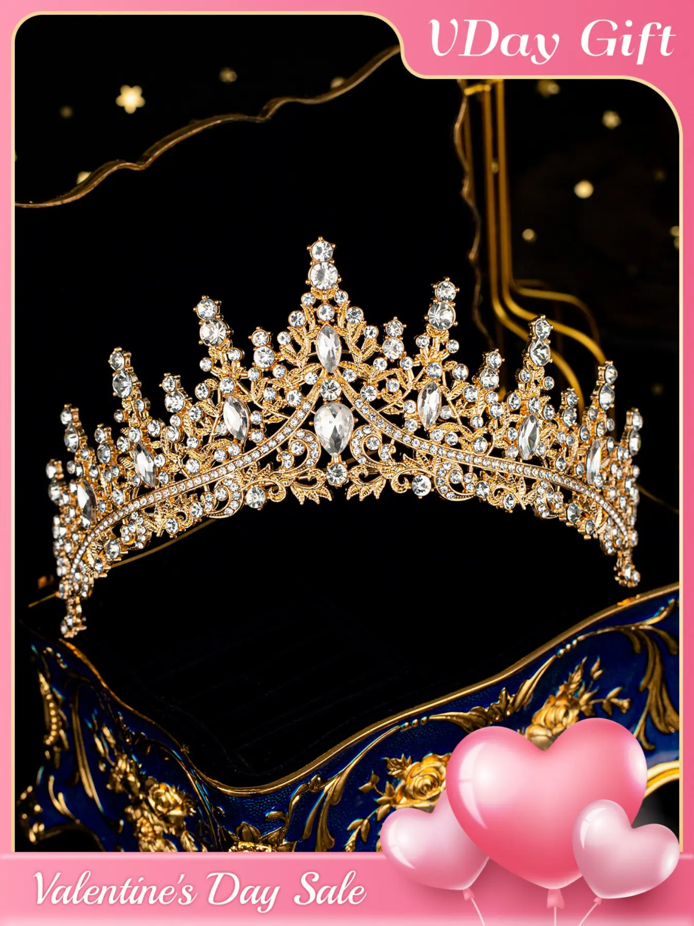 Elegant Crystal Crown for Women, Bridal Headwear Bridal Accessory Bridal Hairpiece Tiara for Wedding Party Formal Occasions, Fashion Prom Hair Accessories for Party, Daily Clothing Decor