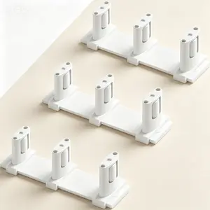 Adjustable Sliding Door Floor Roller Guide - 3-Pack Easy Install 3-Roller Design - Closet Door Roller Set for Smooth Gliding - White Hardware for Easy Installation - Reusable Adjustable Width Rollers