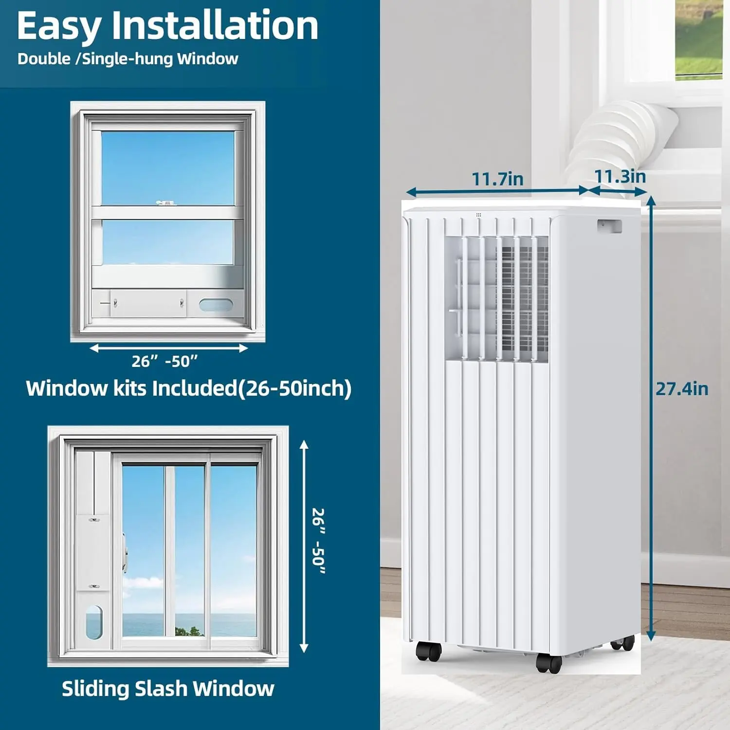 8000BTU White ABS