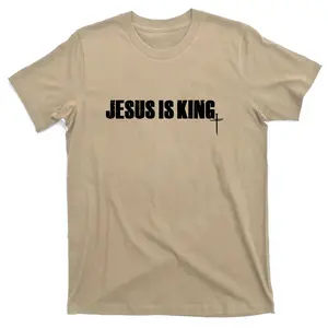 Redeemed Collection T-Shirt - Jesus Is King Simple King Of Kings 3 Nails Cross Crewneck Shortsleeve