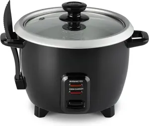 Electric Rice Cooker - Large Capacity for Soups, Oatmeal & More - Automatic Rice Cooker with Tempered Glass Lid & Keep Warm Mode - 10-Cup, Black