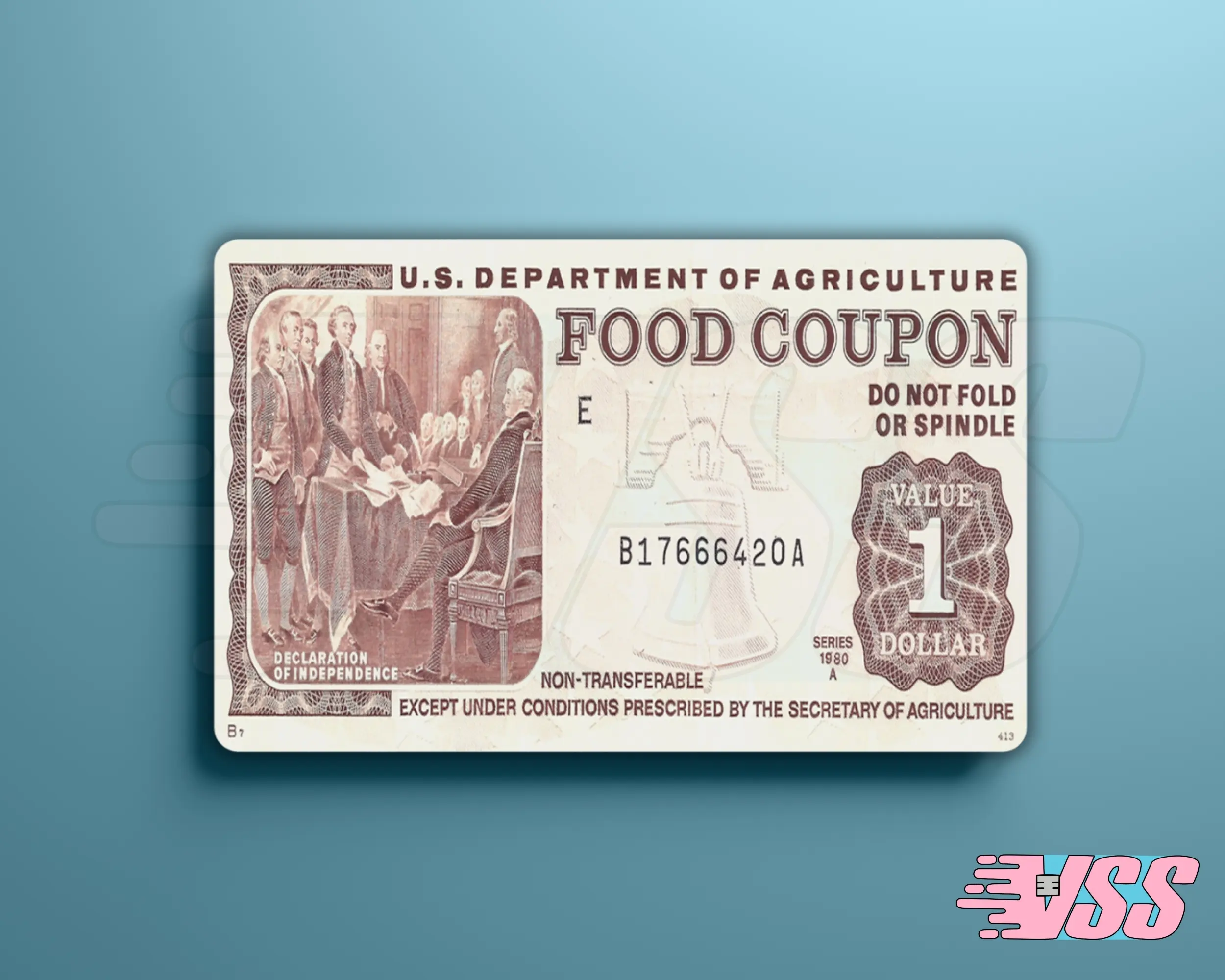 Old School Food Stamp Coupon wallet card cover Funny Sticker