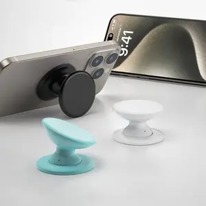 Solid Color Design Soft Silicone Mobile Phone Grip Holder, Collapsible & Expandable Phone Grip Stand, Phone Accessories for Smartphones, Multifunctional Phone Stand, Vacuum Phone Stand, Adjustable Phone Stand, Cellphone Holder