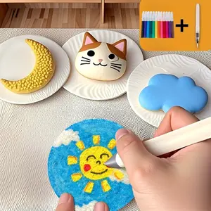 Magic 3D Foam Texture Painting Kit: 2.68inch Round Foam Sheets & Craft Paper, 12-Color Watercolor Pens + 1 brush – All-in-One Creative Supplies for DIY Art, Christmas Gifts, School/Home Activities & Travel Crafts