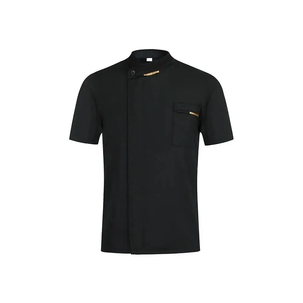 Men's Breathable Short-Sleeve Chef Jacket, Multi-Size (S-4XL Including XXXL) Workwear Clothes for Restaurant Work