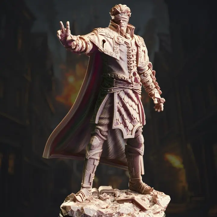 Half Elf Psionic Varys Farseeker 3D-Printed Resin Character Figure Miniature, DM Stash Decorative Miniatures for Home Decor Statues, 3D-Printed Resin Miniatures