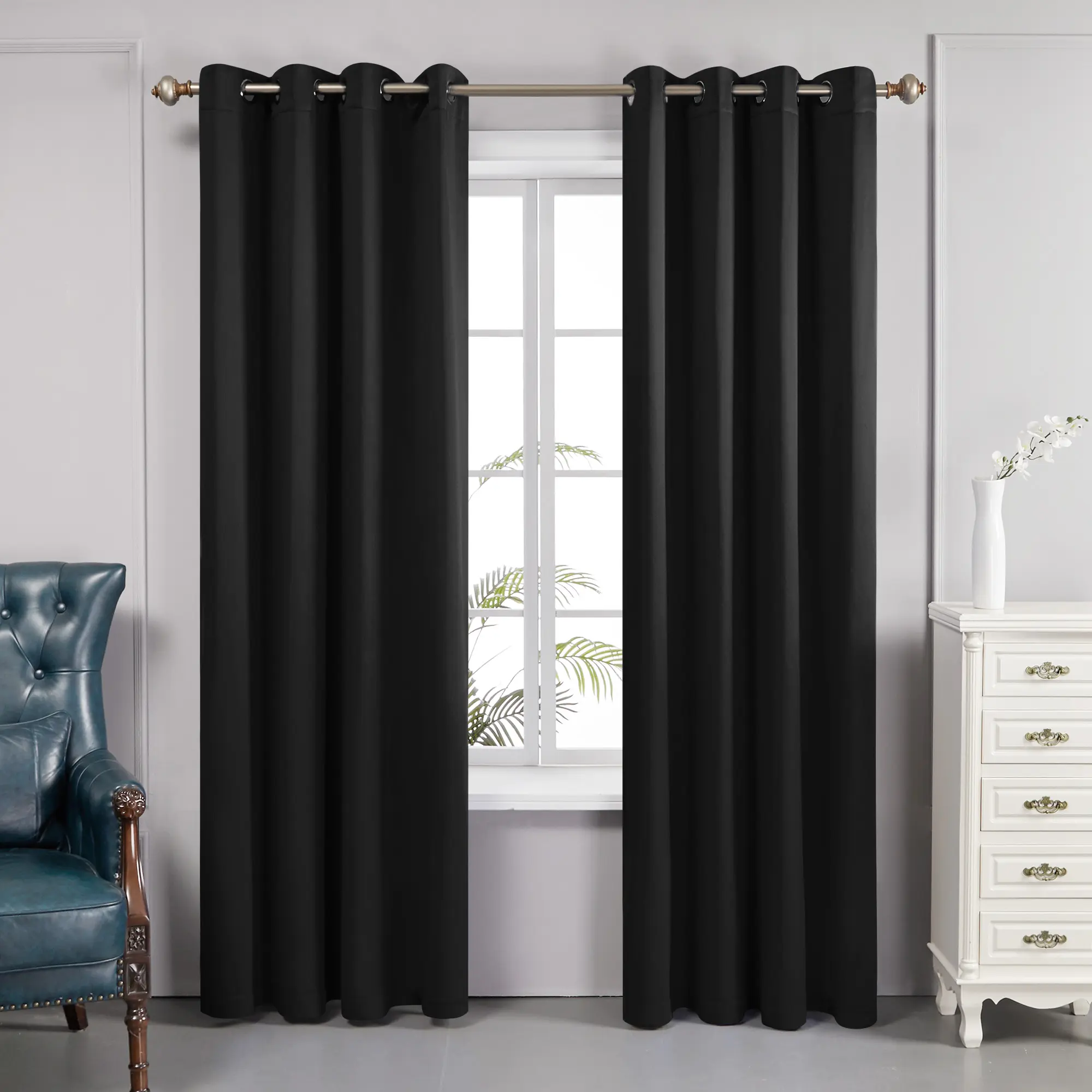 Deconovo Premium Blackout Curtains – Light Blocking Double Layer with White Grommets