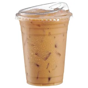 Clear Plastic Cups with Strawless Sip-Lids - 50 Sets for Easy Beverage Enjoyment