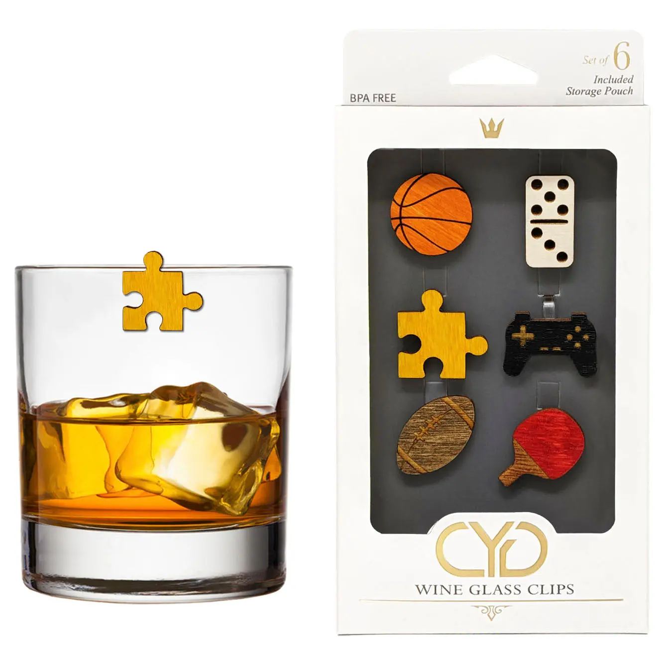 Sports & Games Wine Glass Charms