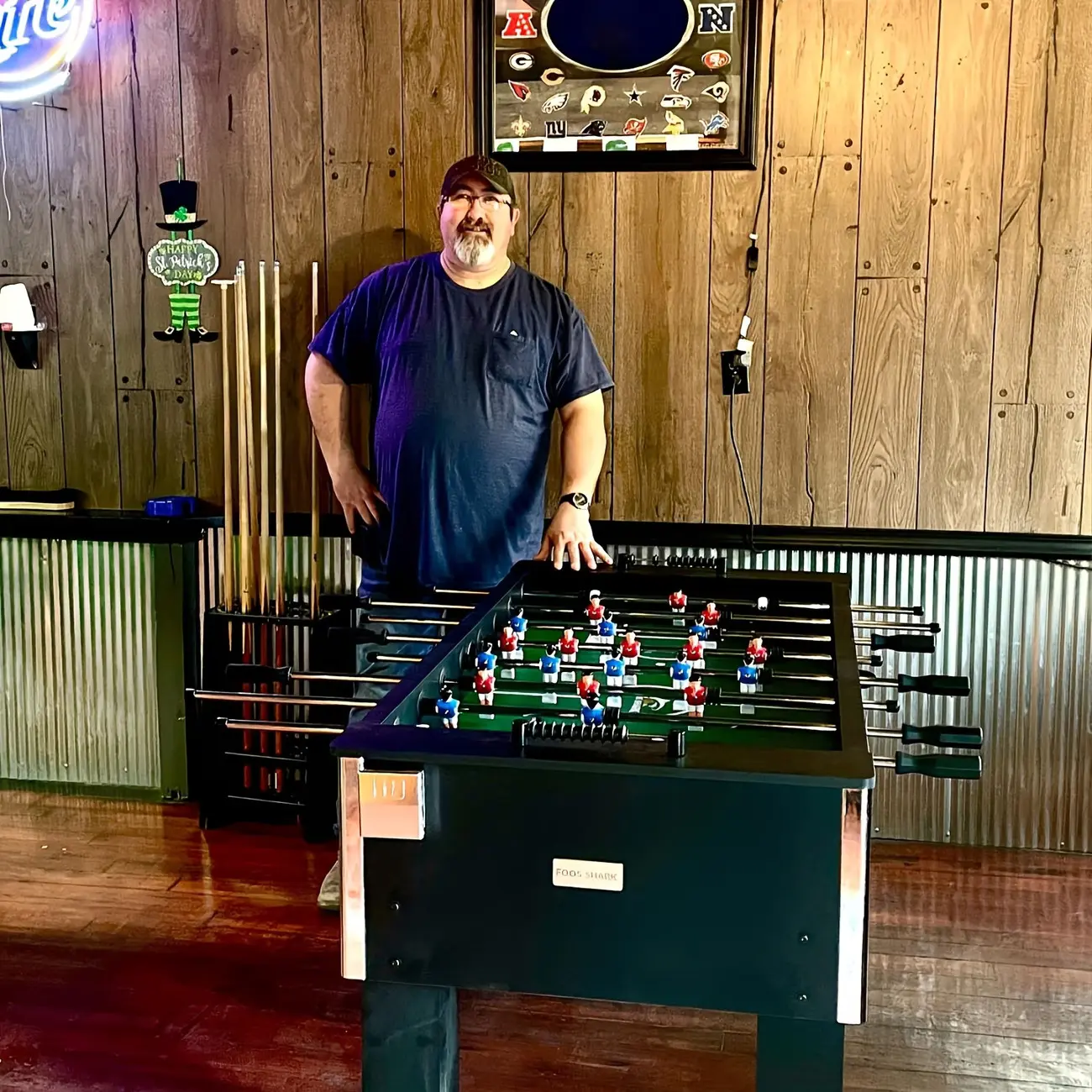 Competition-Sized Adult Foosball Table, Indoor Soccer Arcade Game for Home & Game Room, Includes 2 Balls & 2 Drink Holders