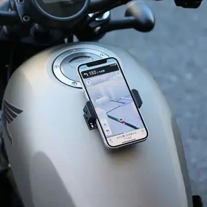 Magnetic Phone Mount with Strong Magnet Clamp — Shock-Absorbing Navigation Holder for Cruiser, Rally, and Harley-Style Vintage Motorcycle Fuel Tanks