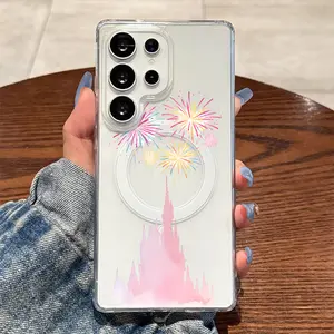 Magic Castle Fireworks Celebration Display,Magnetic Ring,Wireless Charging,Supports for Samsung Galaxy S26 S25 S24 S23 S22 S21 S20 Fe Plus Ultra Edge S10E A57 A56 A55 A54 A37 A36 A35 A34 A26 A25 A24 A23 A17 A16 A15 A14 A07 A06 A05s Note20 Note10 Note9