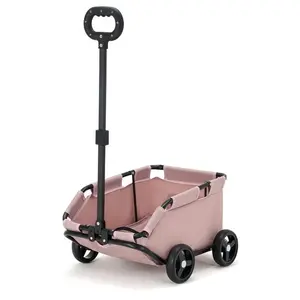 Pawzseek Premium Pet Travel Cart for Small Dogs Cats 360° Swivel Pull Rod 4 Wheels Easy Maneuver Foldable Carrier Outdoor