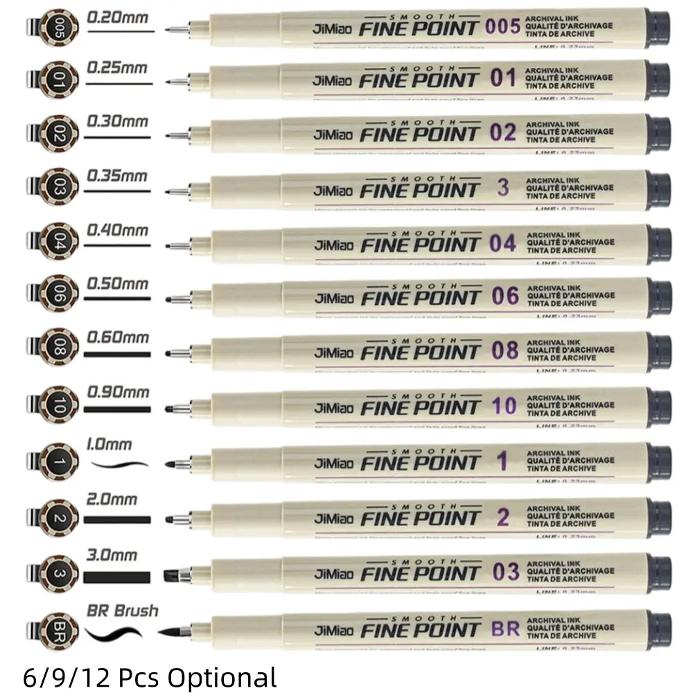 Manga Marker Pen Set, Fineliner Fine Point Drawing Pens, Sketch Markers, Art Drawing Supplies for Students, Valentine's Day Gift