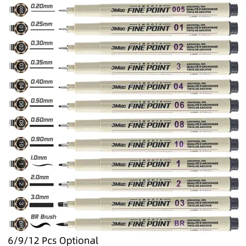 Manga Marker Pen Set, Fineliner Fine Point Archival Ink Drawing Pens, Sketch Markers, Art Drawing Supplies for Students, Valentine's Day Gift