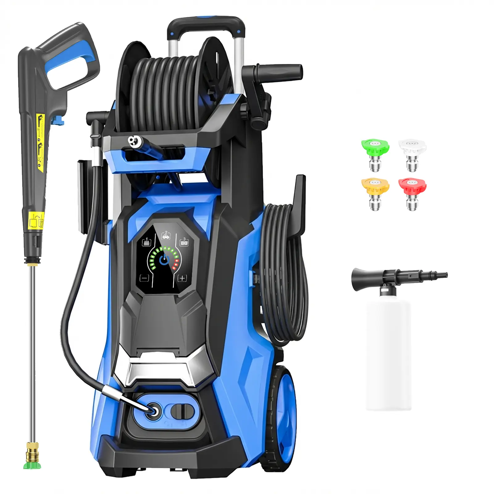Electric Pressure Washer, 5560PSI MAX Power Washer 3.8GPM with 4 Interchangeable Nozzles and with Adj-15-Level Touch Screen Effortlessly Car Water Washer for car, home, driveway, yard, outdoor, gutter, pool, brick Cleaning