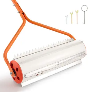 VEVOR Lake Weed Roller, 18 ft Lake Pond Weed Removal Tool, Muck Razer Aquatic Sludge Tiller, Rid Roots and Muck Buildup, 6 Preassembled Stainless Steel Blades, 5 Aluminum Handles, Easy Assembly