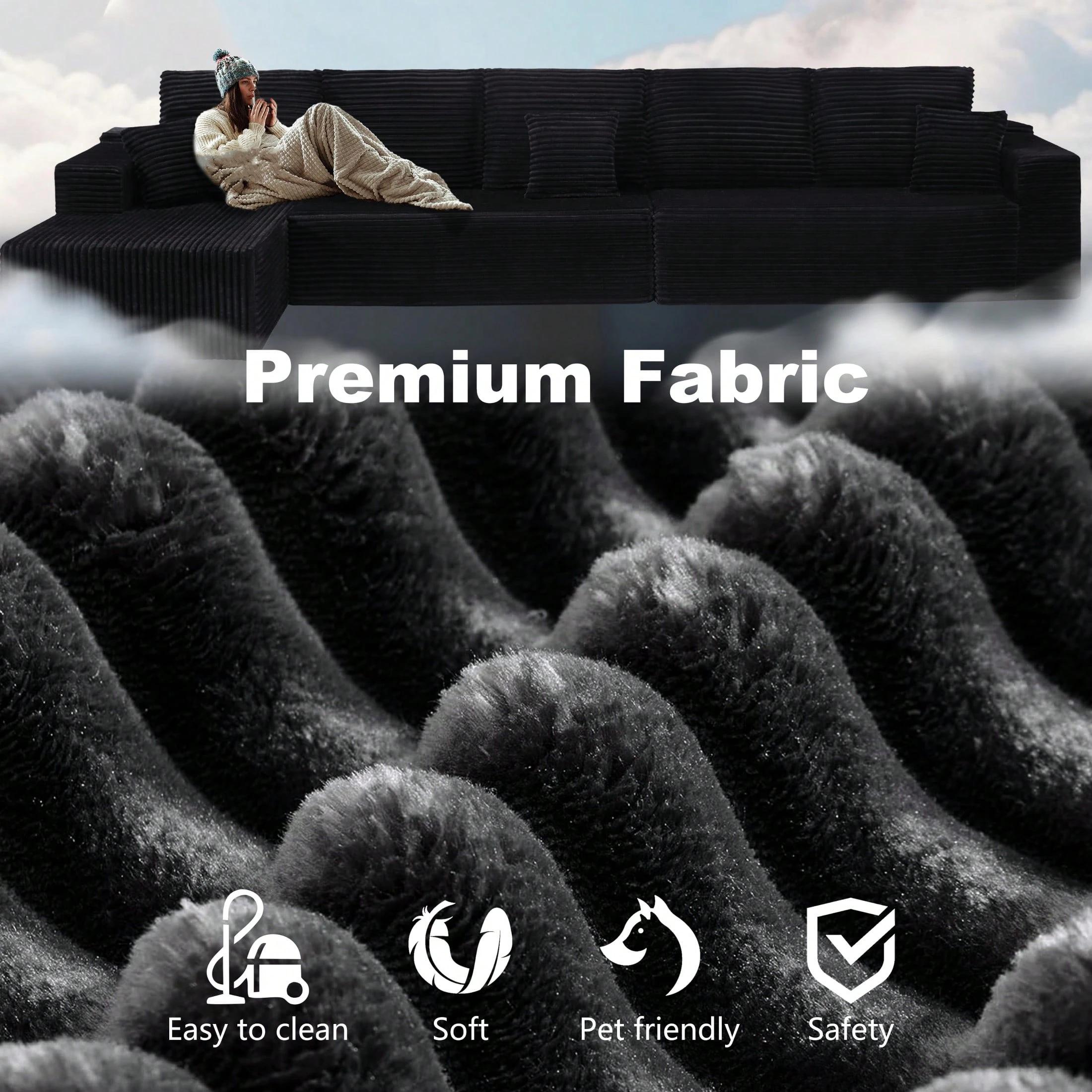 105" Modern Modular Sofa With Deep Seat, Cloud Sectional Couch With L-Shape Chaise, No Assembly Required,Suitable For Living Room,  Living Room Christmas Decoration, Living Room & Bedroom Furniture Sets, Muebles, Sofá Cama, Cama King Size, Furniture.