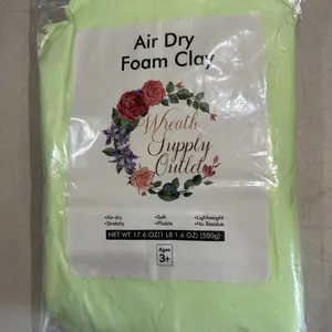 Air Dry Foam Clay 500g Bag Light Green