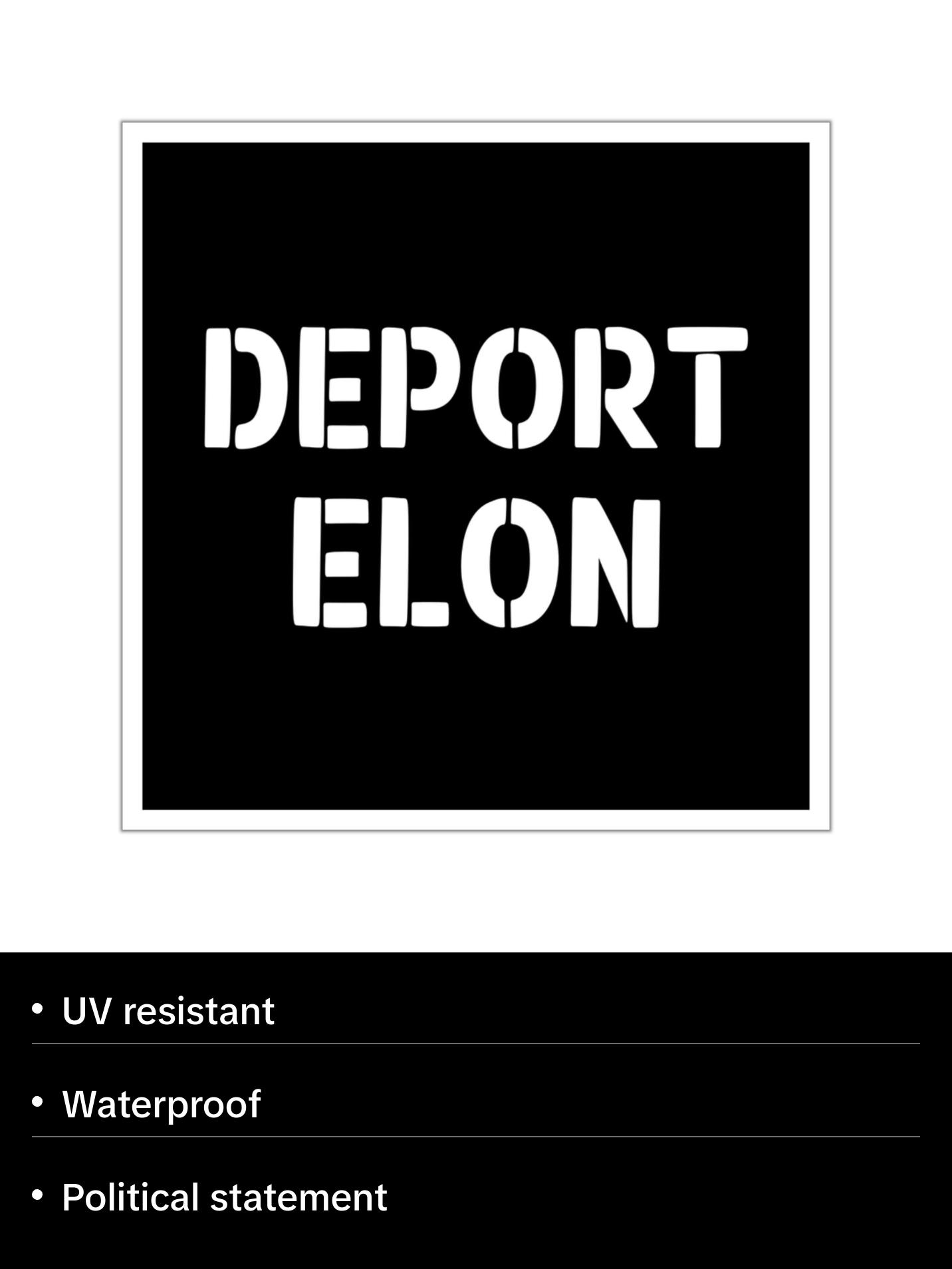 Deport Elon Sticker, Anti Trump Sticker, Democracy Sticker, Political Sticker