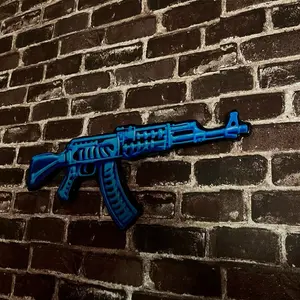 AK-47 Resin Blue Skeleton Wall Street Style Room Decor