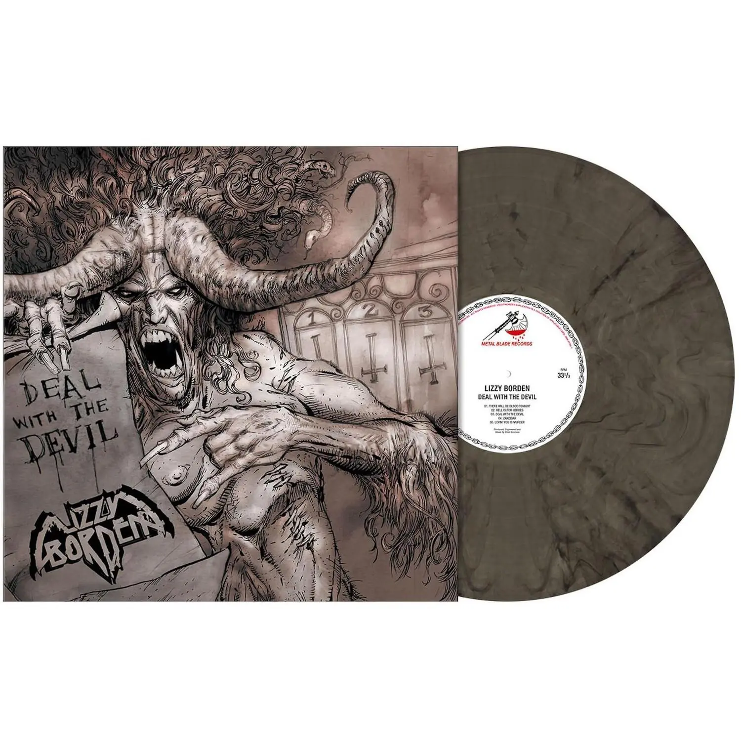 Lizzy Borden - Deal With The Devil  [VINYL RECORD - LP] Clear Vinyl, Gray