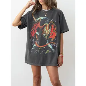 Vintage Dragon Graphic T-Shirt, Dark Fantasy Shirt, Mythical Creature, Gothic Medieval Shirt