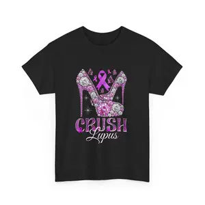 Crush Lupus Awareness Purple Ribbon Women T-shirt Lupus Awareness Month Support Tee