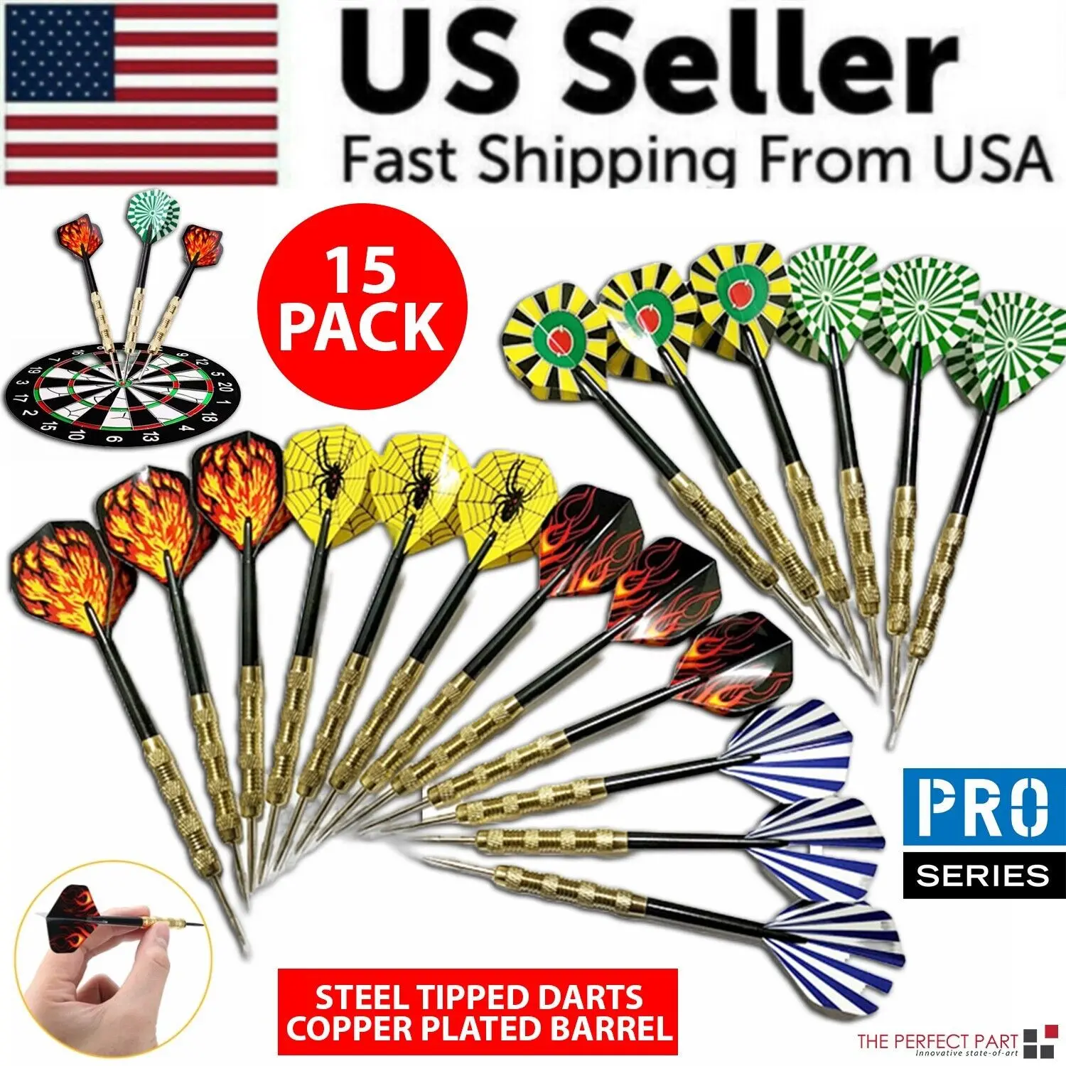 5 Sets (15Pcs) Steel Tip Professional Darts Set Darts Slim Barrel Dart Flights 5 Sets (15Pcs) Steel Tip Professional Darts Set Darts Slim Barrel Dart Flights