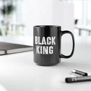 Black King Mug | 15oz Black Ceramic Coffee Mug