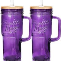 bamboo mason purple with handle (set of 2)